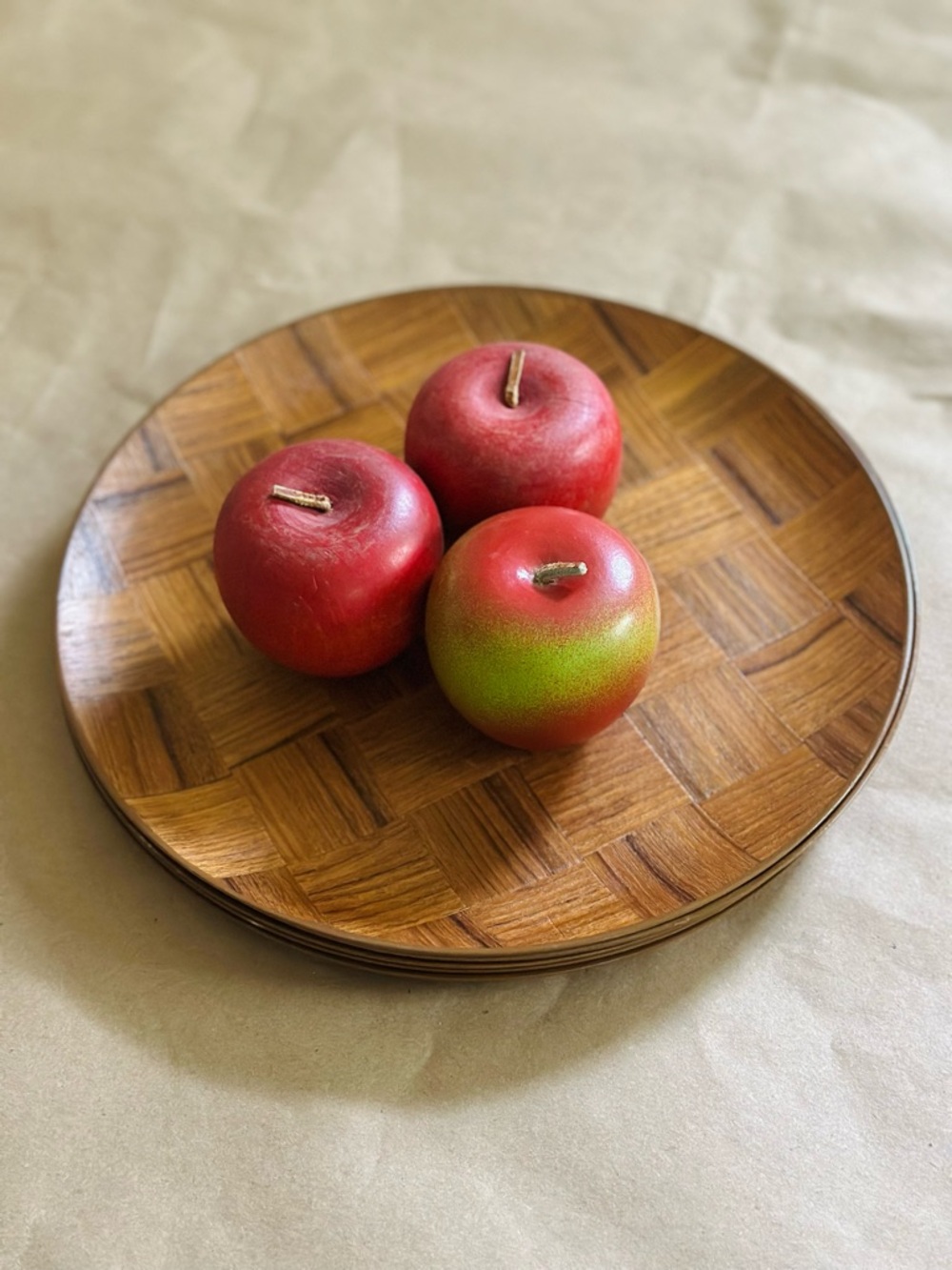 Vintage set of weavewood plates
